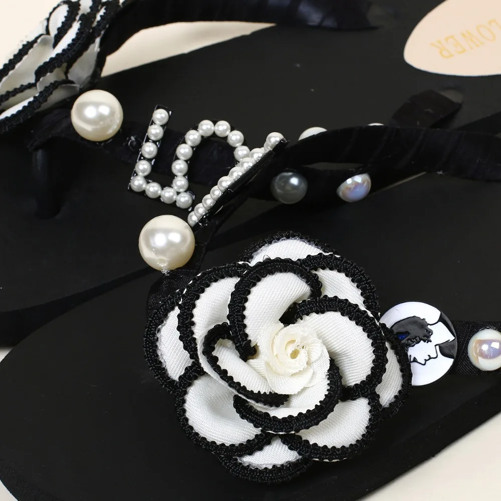 HAHAFLOWER милые шлепанцы с цветком камелии летние женские повседневные сандалии