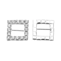 free shipping wholesale 15mm square crystal rhinestone buckle for wedding invitation cardbcl 3020