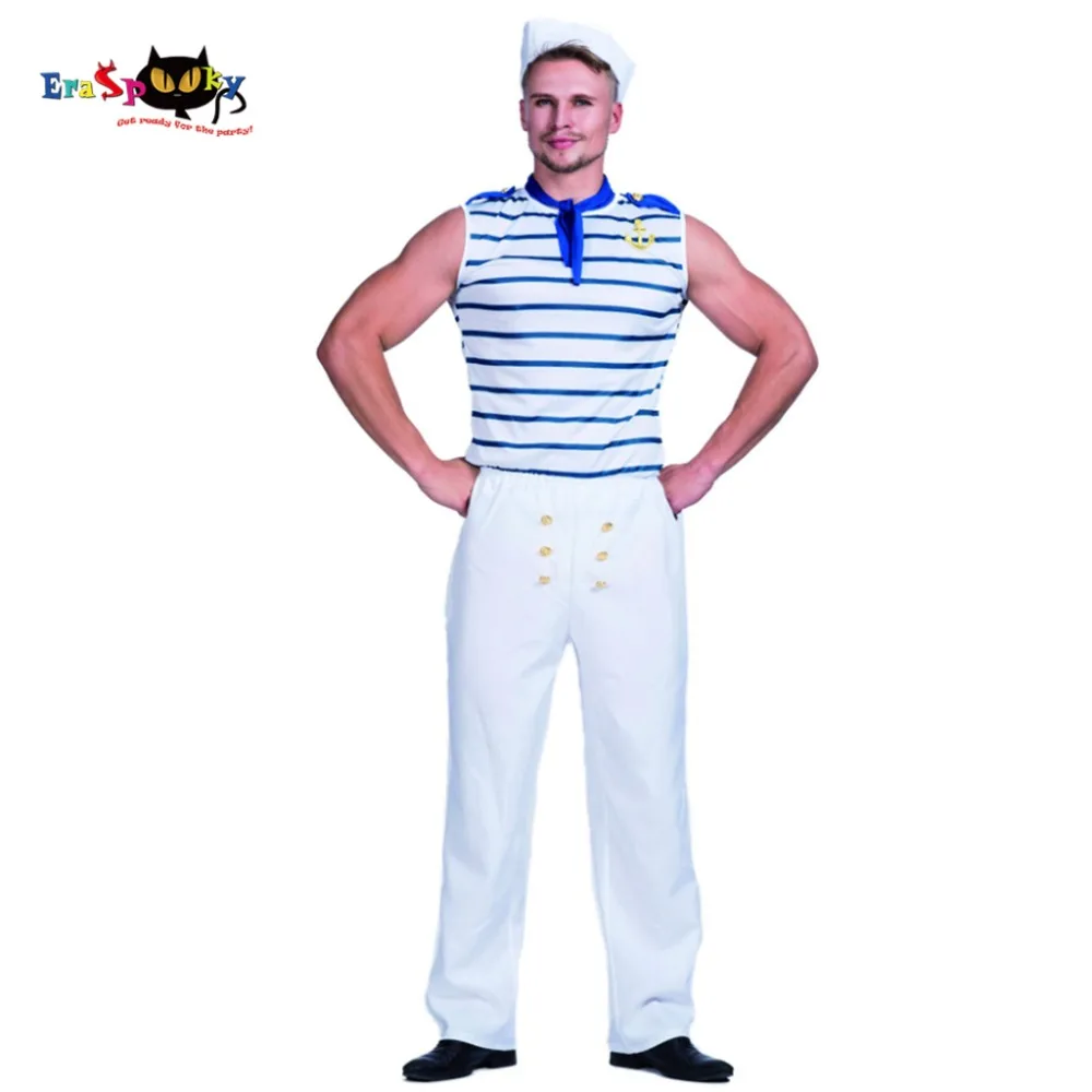 Мужской костюм матросской команды офицера корабля карнавал Рождественская