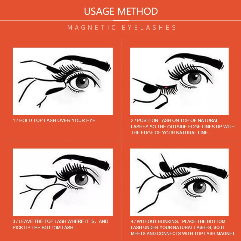 Поддельные ресницы Марка Макияж 3d норки Магнитная с 2 магнит природных Накладные