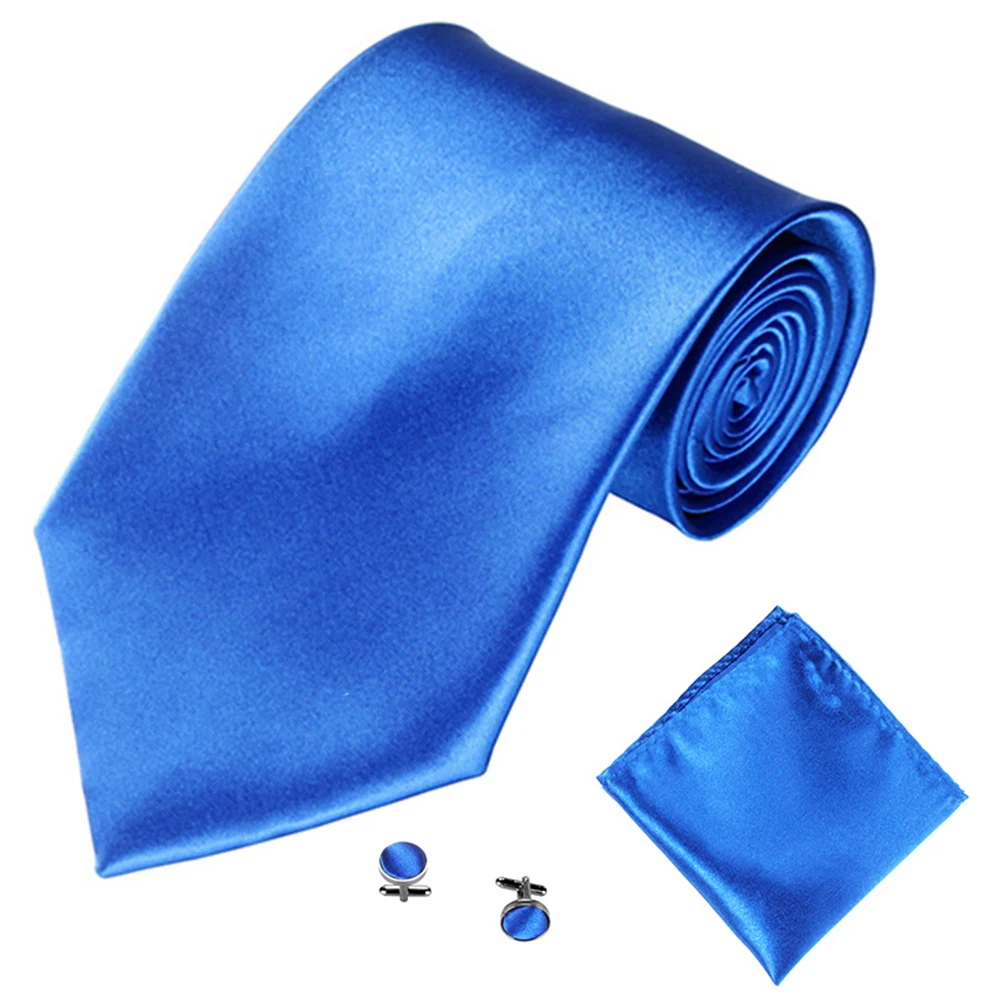 Мужской модный однотонный костюм галстуки запонки Hanky набор смокинговый