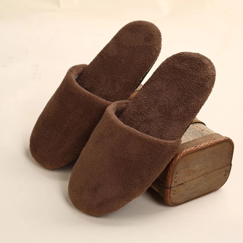 Soft bottom brown 10 пар одноразовых тапочек; мужские тапочки для гостиницы; одноразовые домашние тапки для отеля; Клубные тапки для салона красоты - Цвет: Soft bottom brown