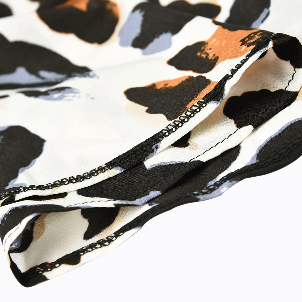 Женское леопардовое платье с v образным вырезом и шнуровкой женское запахом