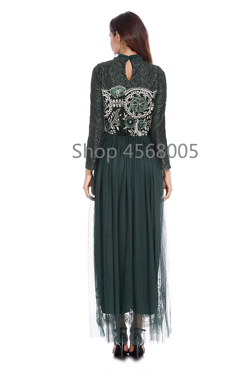 Новое Элегантное мусульманское платье abaya кружевное сшитое мусульманская одежда