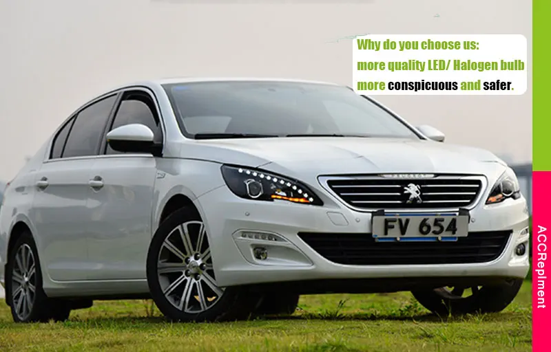 Авто. PRO головной светильник s для peugeot 408 2011- Автомобильный Стайлинг Биксеноновые линзы светодиодный светильник DRL H7 Ксеноновые фары для vw touareg