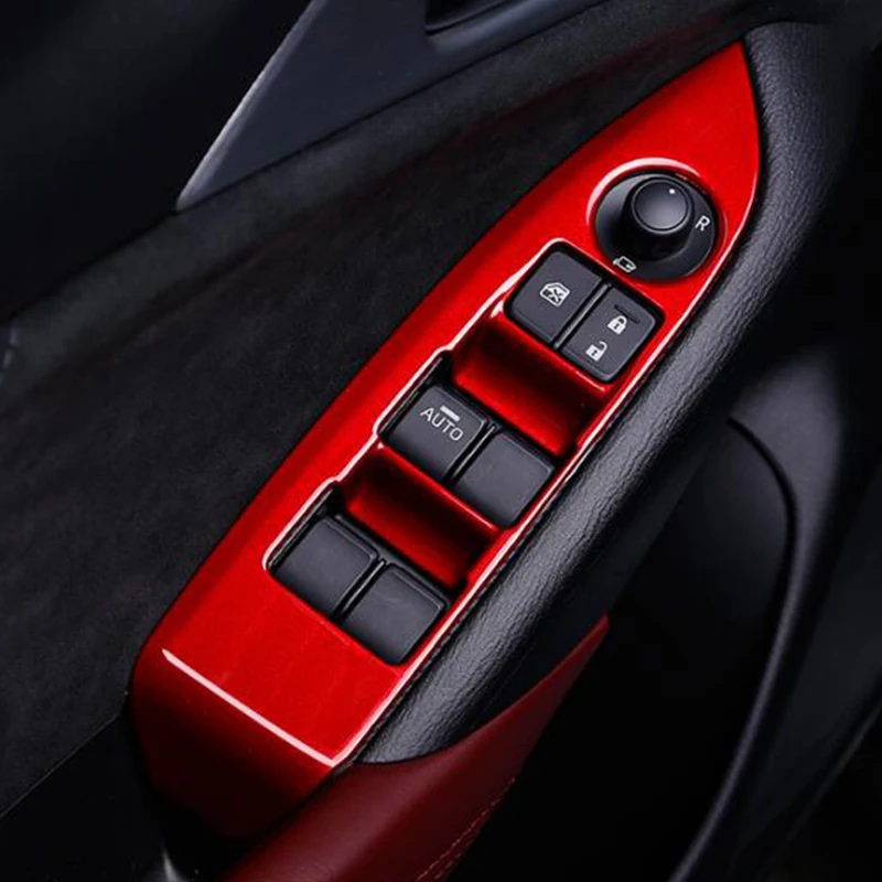 

ABS Пластик для Mazda CX-3 CX3 2016 2017 2018 двери, окна стеклянный лифт Управление переключатель Панель накладка Стикеры стайлинга автомобилей 4 шт.