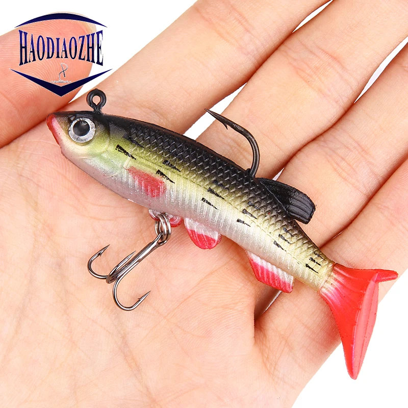 HAODIAOZHE 1 шт. Джиг Рыболовная Приманка Minnow мягкие приманки острые Крючки джиггинг