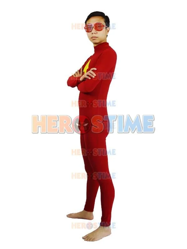 Костюм для Хэллоуина со стрелой красный и желтый спандекс Speedy Миа диарден костюм