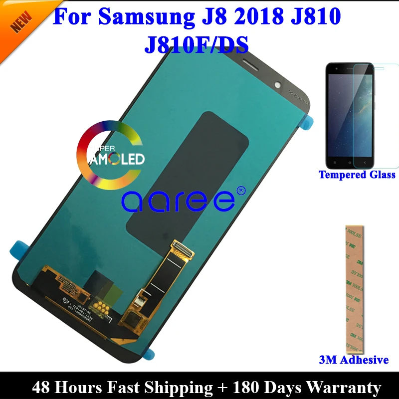 100% Super AMOLED LCD For Samsung J8 2018 LCD J810 LCD For Samsung J8 2018 J810 LCD Screen Touch Digitizer Assembly enlarge