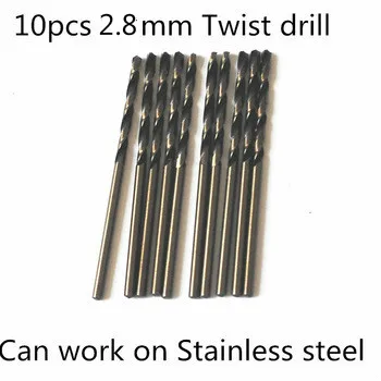 

10pcs 2.8mm twist drill FANGDAWANG high quality 9341 roll forged straight shank HSS drill bits for stainless steel