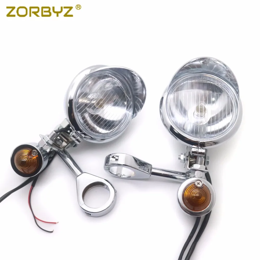 Универсальные мотоциклетные хромированные Противотуманные фары ZORBYZ для