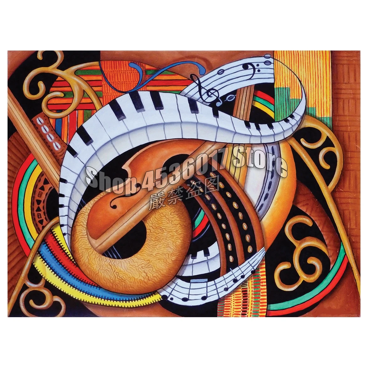 

Music 5D DIY Diamond Painting Cross Stitch Sound of Soul Strings Rhinestone Full square Diamond Embroidery Needlework gift