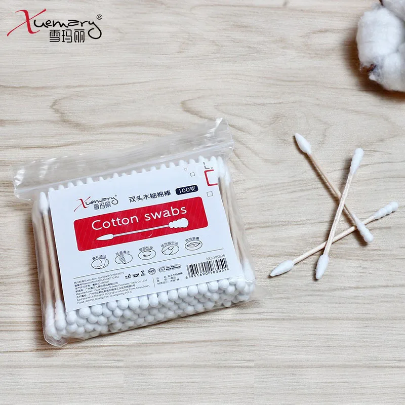Шт./упак. 100 ватные палочки с двойной головкой медицинские ушные чистящие