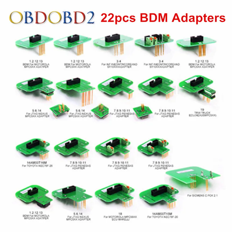 22 шт. BDM зонд адаптеры ЭБУ рампы для KESS KTAG BDM100/CMD100/FGTECH V54 Led BDM Рамка полный набор ЭБУ программист - Цвет: Красный