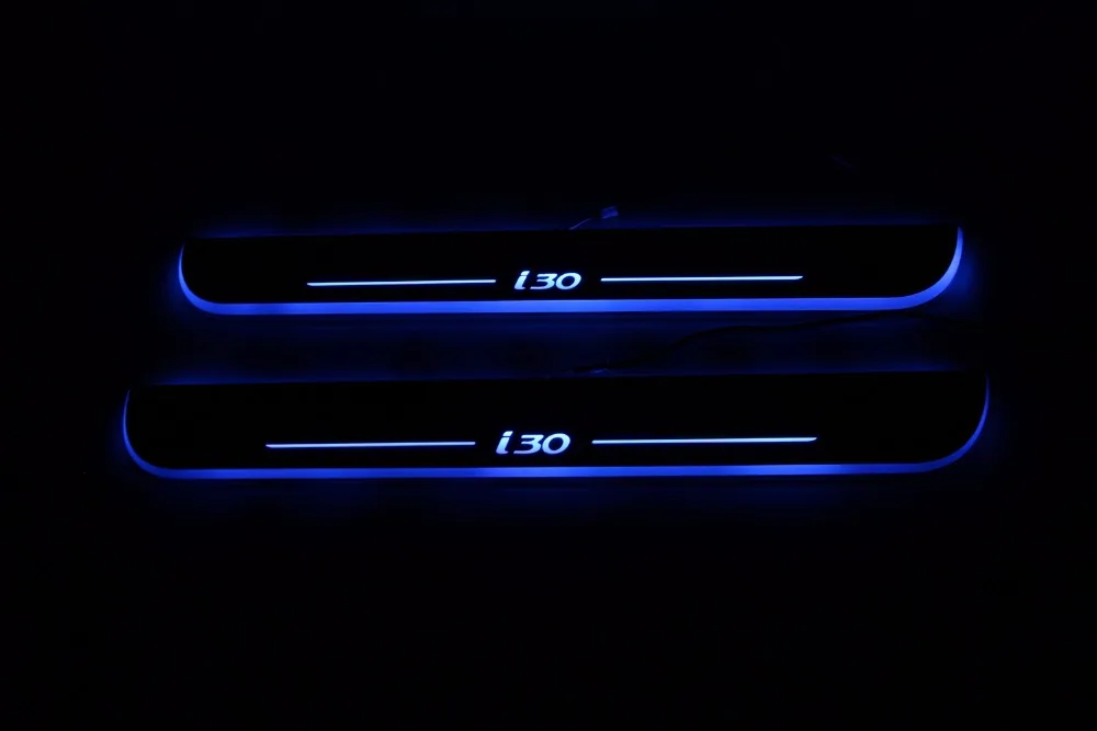 

WOOBEST Waterproof Ultrathin Acrylic LED door sill for Hyundai I30, Led moving door scuff plate, Pathway light