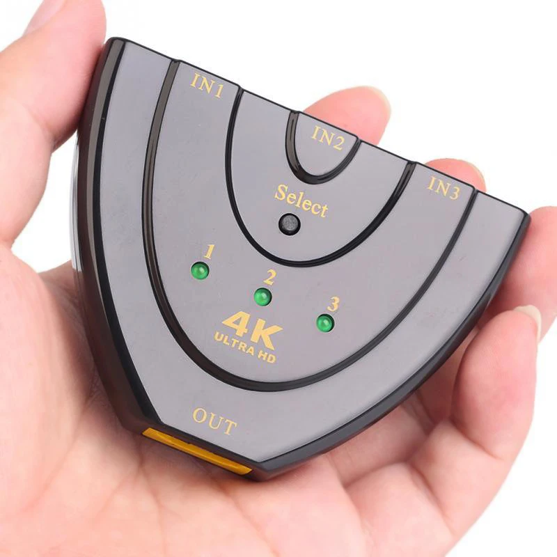 VERI 3 Ports HDMI Switch Switcher Splitter for XBOX 360 PS3 PS4 Projector Smart Android HD 1080P 2K*4K Input to 1 Output | Электроника