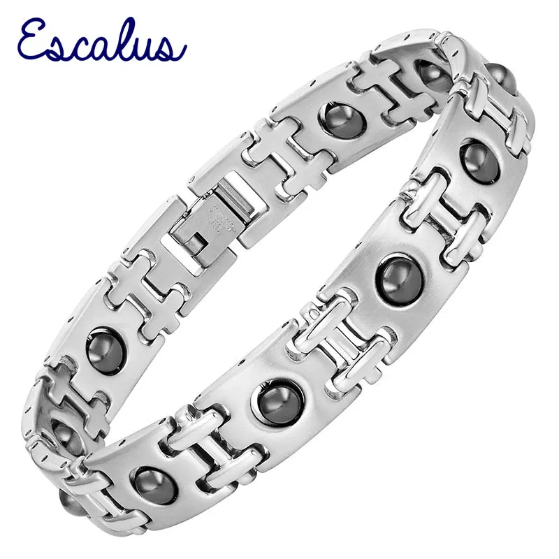 Escalus био гематит шары Магнитный браслет для мужчин из нержавеющей стали подарок