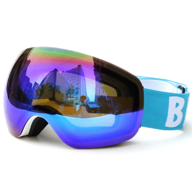 White Blue Профессиональные мужские и женские лыжные очки двухслойные UV400 Анти-туман большие лыжные очки маска очки катание на лыжах Снег Сноубординг очки - Цвет: White Blue