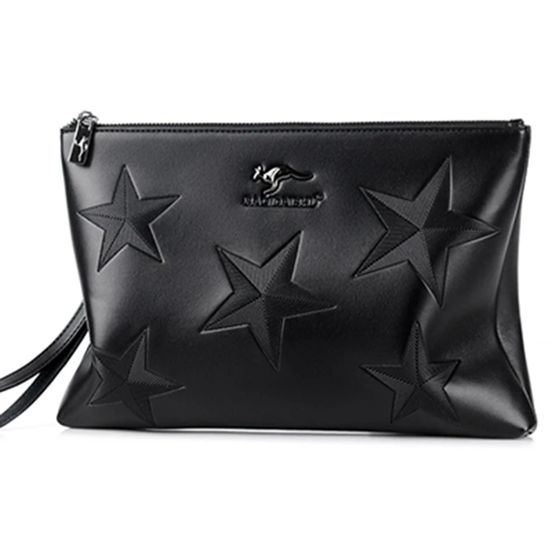 Мужской клатч с пентаграммой Модная молодежная сумочка из искусственной кожи