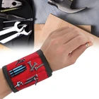 Тканевый магнитный браслет из полиэстера, Портативная сумка для инструментов, ручной браслет, держатель для шурупов и сверл, уличные инструменты