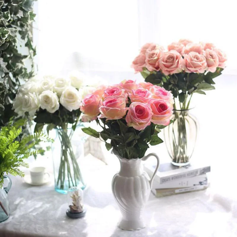 AVEBIEN Flannel Rose Sartificial Plants Artificial Flower Home Decoration Wedding Bride Holding Flowers Photo Props | Дом и сад