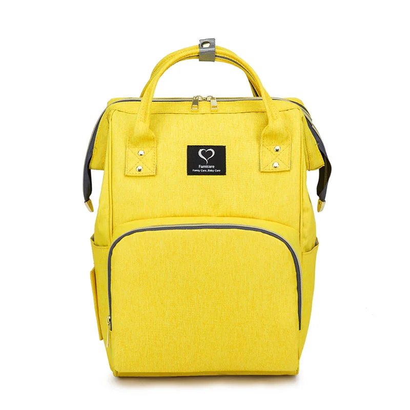 yellow Сумка для детских подгузников, рюкзак для мам, сумки для подгузников, сумка для мам, сумка для кормящих мам, большая емкость, водонепроницаемая дорожная сумка для коляски - Color: yellow