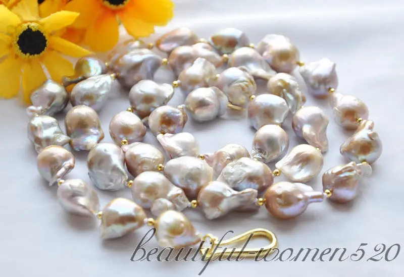 

Z4728 38" 30mm lavender baroque KESHI REBORN PEARL NECKLACE