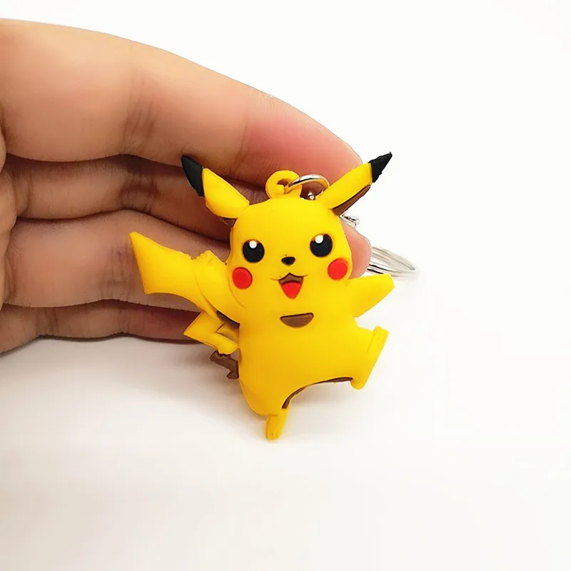 8 Аниме мультфильм с покемоном брелок ПВХ косплей Пикачу Snorlax Charizard Милая Новинка смешной кулон Подарки для женщин и детей брелоки - Цвет: 8
