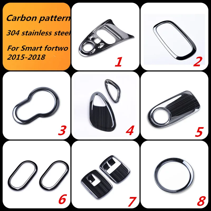Для Smart Fortwo 15 Air Outlet руль оконная ручка украшение интерьера наклейки из