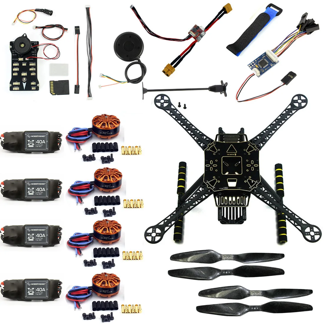 Сделай Сам» для rc-дрона 4-осевая машина S600 F450 каркасный комплект PX4 PIX 2.4.8 система управления полетом интеграция зуммер 700kv двигатель gps XT60 Plug без TX