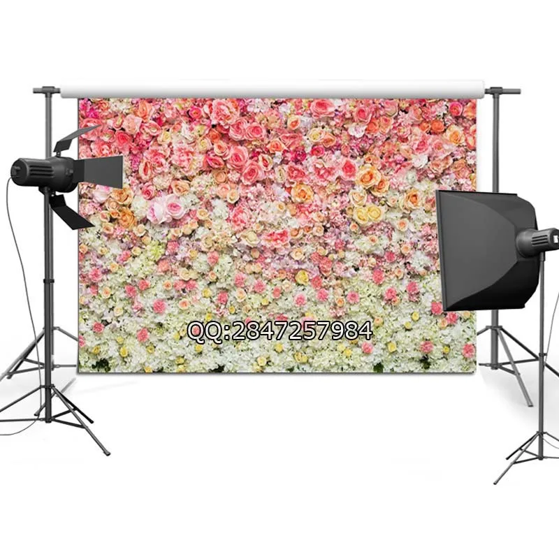 

Thin Vinyl Photography Background Computer Printed Children Backdrops Wood floor and Flower Backdrop for Photo Studio F-2408
