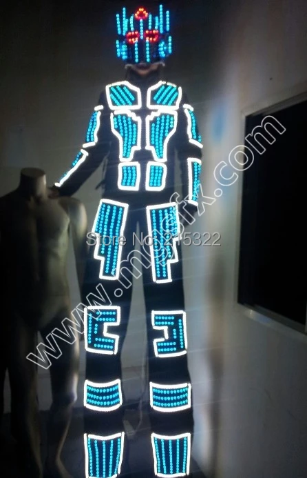 LED Robot/Kyroman/David Guetta костюмы/Stilts walker костюм робота из светодиодов | Тематическая