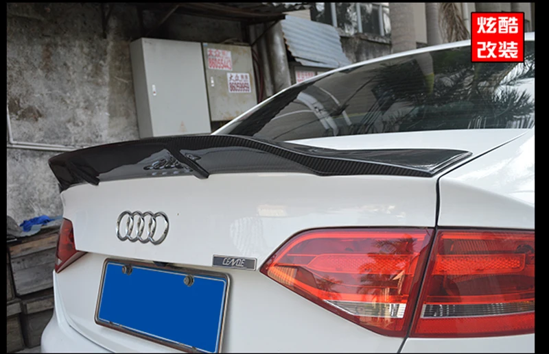 Спойлер для Audi A4 B8 b8 5 задний спойлер багажника из углеродного волокна 2009 2012 R