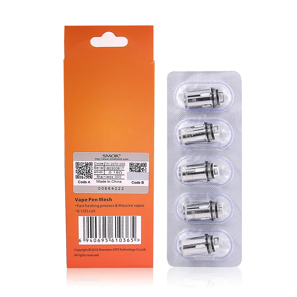 2018 Новый Smok Vape 22 сетки рулонов 0.15ohm электронных сигарет Замена испаритель