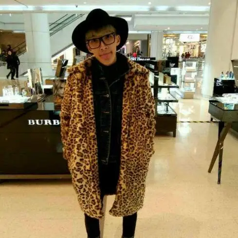Plus Size Faux mink fur leather jacket men coats 2018 new arrival long winter Mink loose outwear men's leopard overcoats WR646 | Мужская