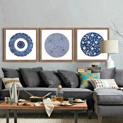 Картина Кубик Рубика в китайском стиле сине-белый фарфор | Дом и сад