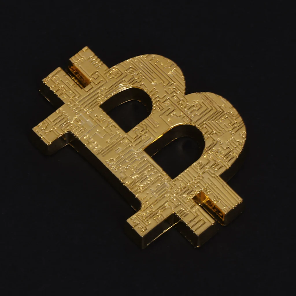 Элегантная памятная монета 3D в форме Биткоин полые коллекция подарок BTC сплав