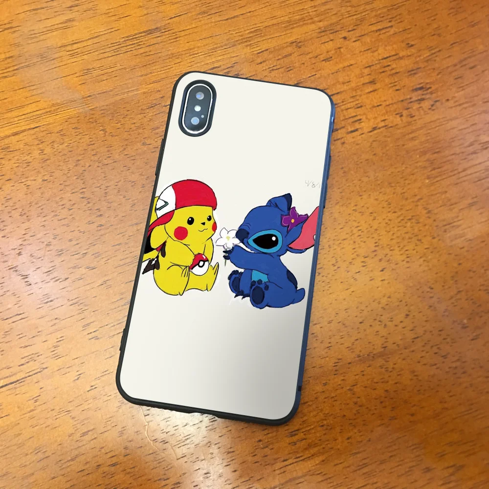 Мультяшный Ститч чехол для телефона iphone 5 6 7 8 6s plus 7plus 8plus силиконовый мягкий ТПУ X XR