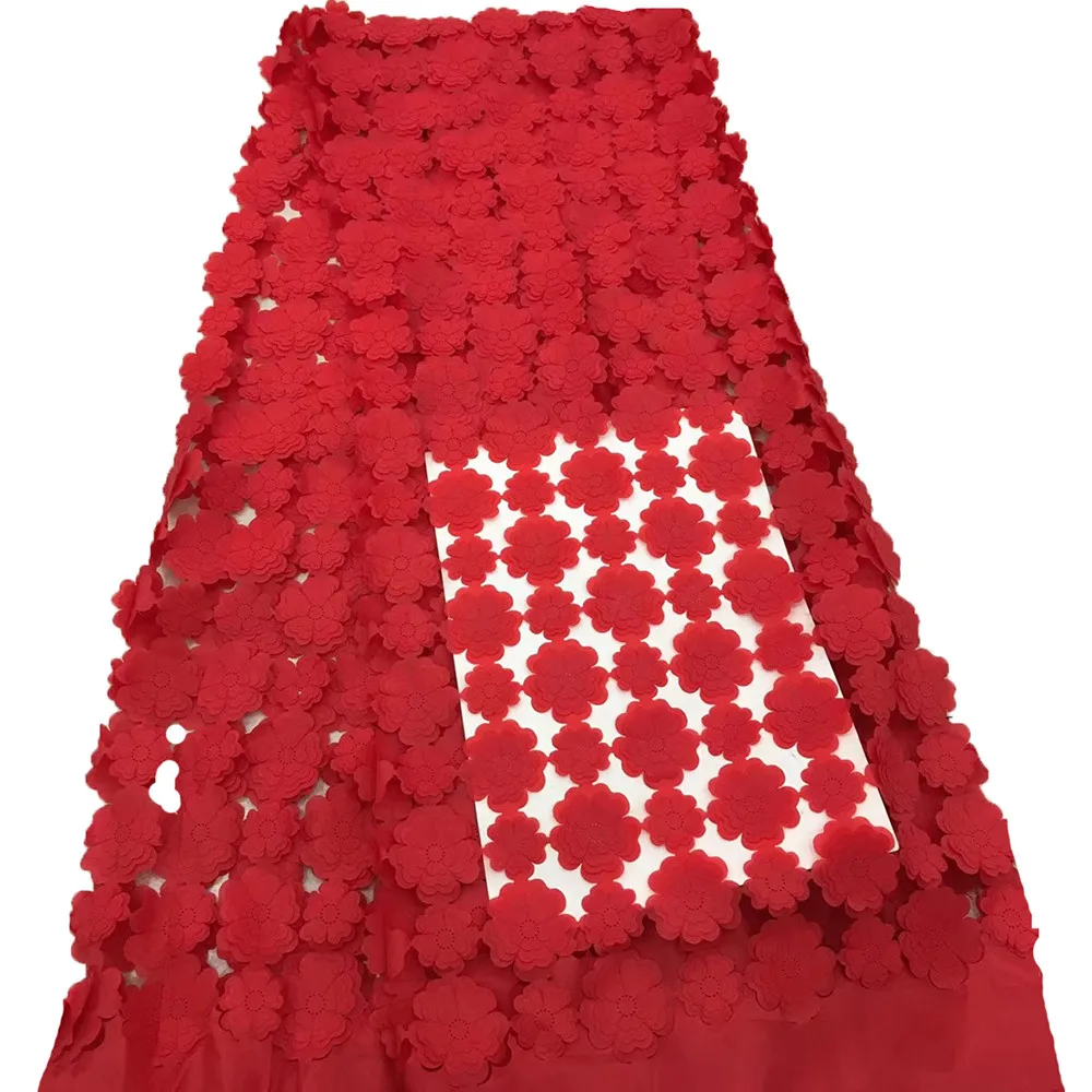 

Wedding lace fabric 3D flowers french African lace fabrics for dresses tulle lace Nigerian lace fabric F43-1