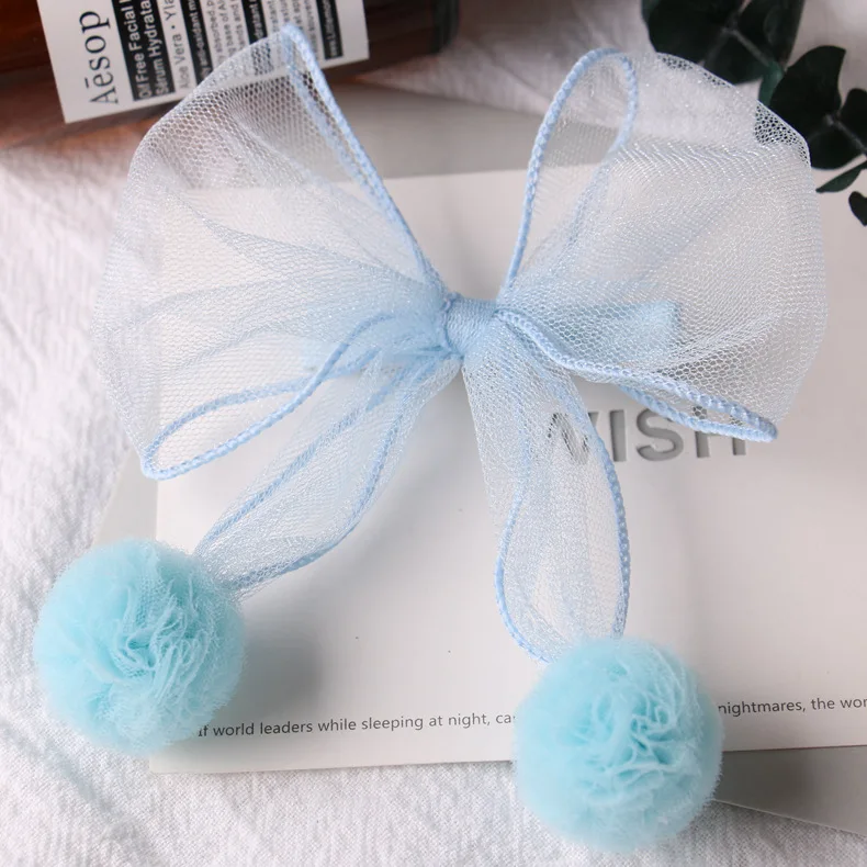 Модный милый марлевый бант заколка для волос модные однотонные заколки с