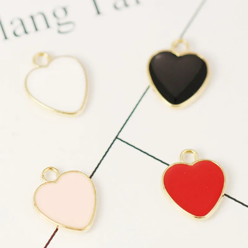 20 шт./лот очаровательные Кулоны из конфетных бусин &quotлюбовь&quot сердце эмаль