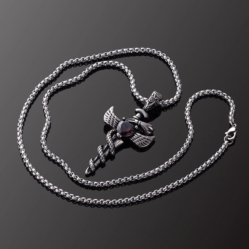 Personality Men's Vintage Stainless Steel Titanium Pendant Necklace Male Trendy Punk Charm Chain Necklaces Jewelry Accessories