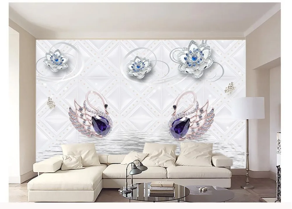 3D обои стерео украшения цветок лебедь для гостиной роскошный диван спальня ТВ