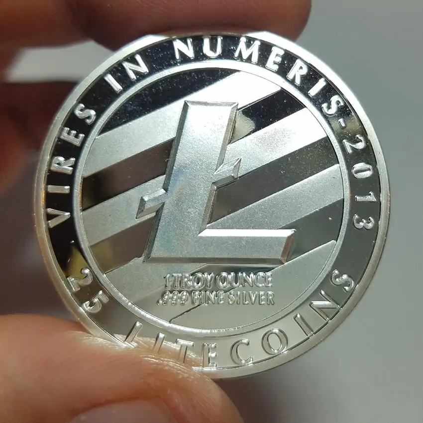 Золотая Посеребренная LTC монета памятная физическая Litecoin Коллекционная