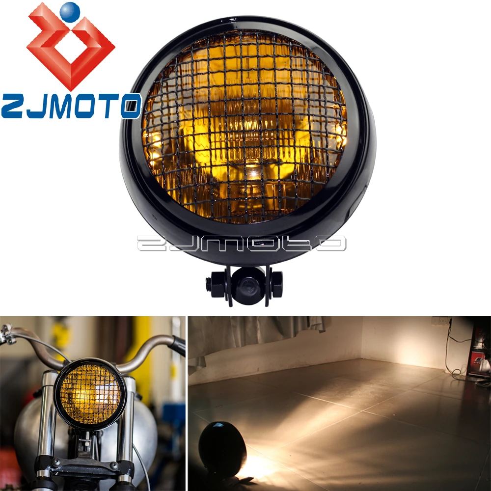 Пользовательские мотоцикла 5 75 &quotРетро фар сетки гриль подходит Old School Cafe Racer Винтаж Ретро решетка фар|grill