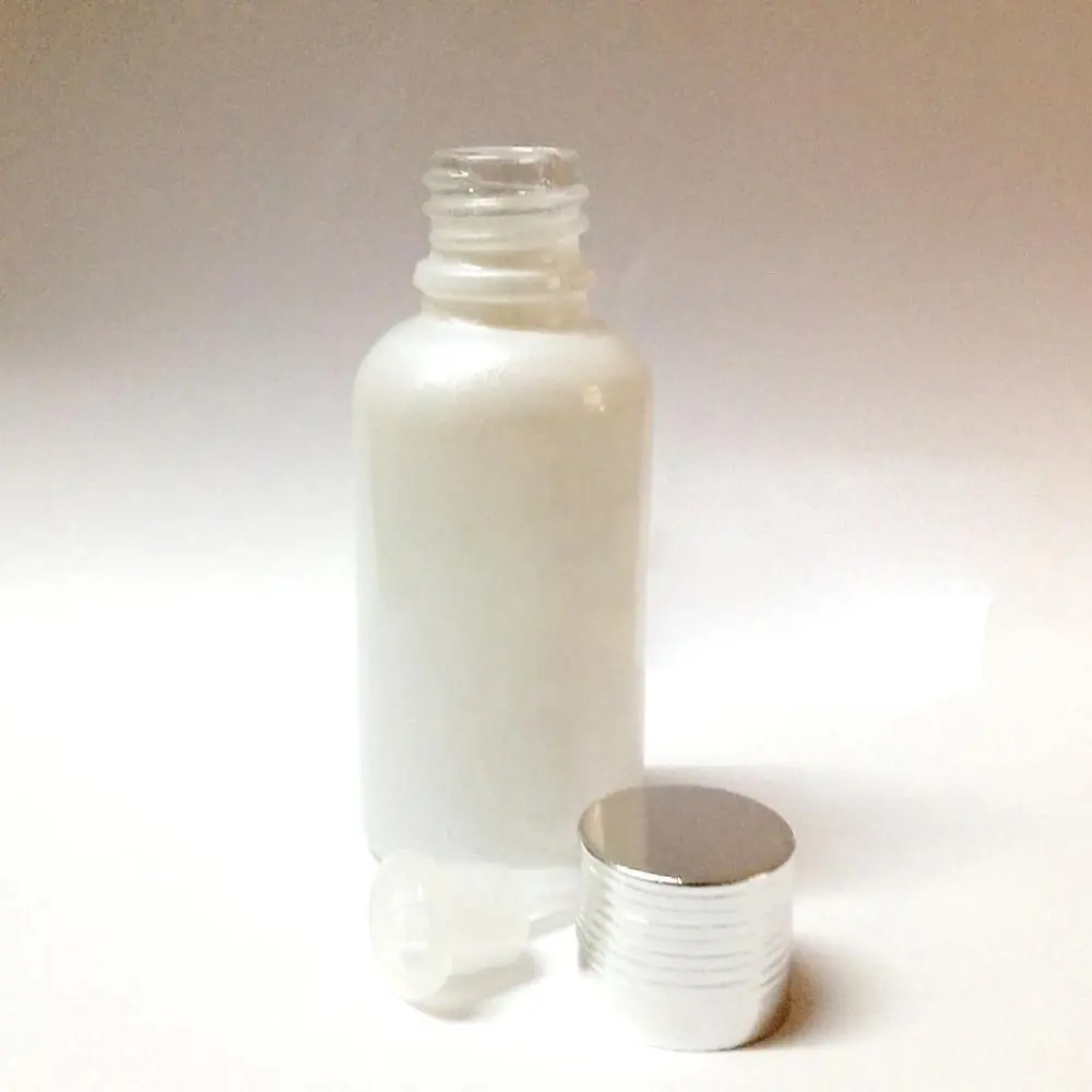 Белая стеклянная бутылка с серебряной крышкой для эфирных масел 30 мл|white bottle|3 ml