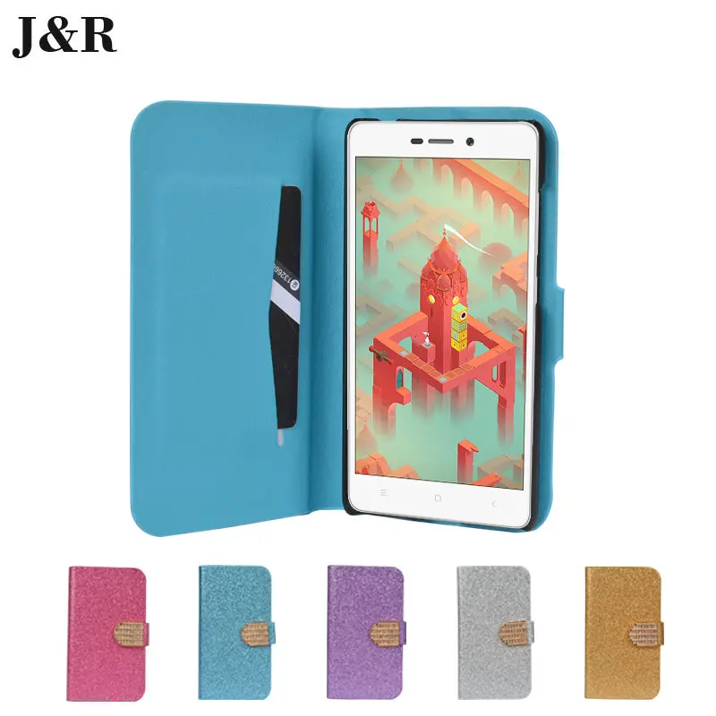Для Xiaomi Redmi 3 Case Cover Luxury Bling Блеск Бумажник стенд Флип PU Кожаный Fundas пункт Красный Mi