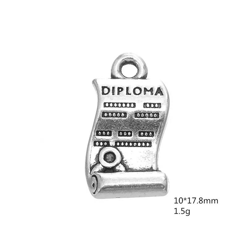 Teamer 20 шт./лот Подарок На Выпускной Серебряный цвет кулон выпускник диплома DIY