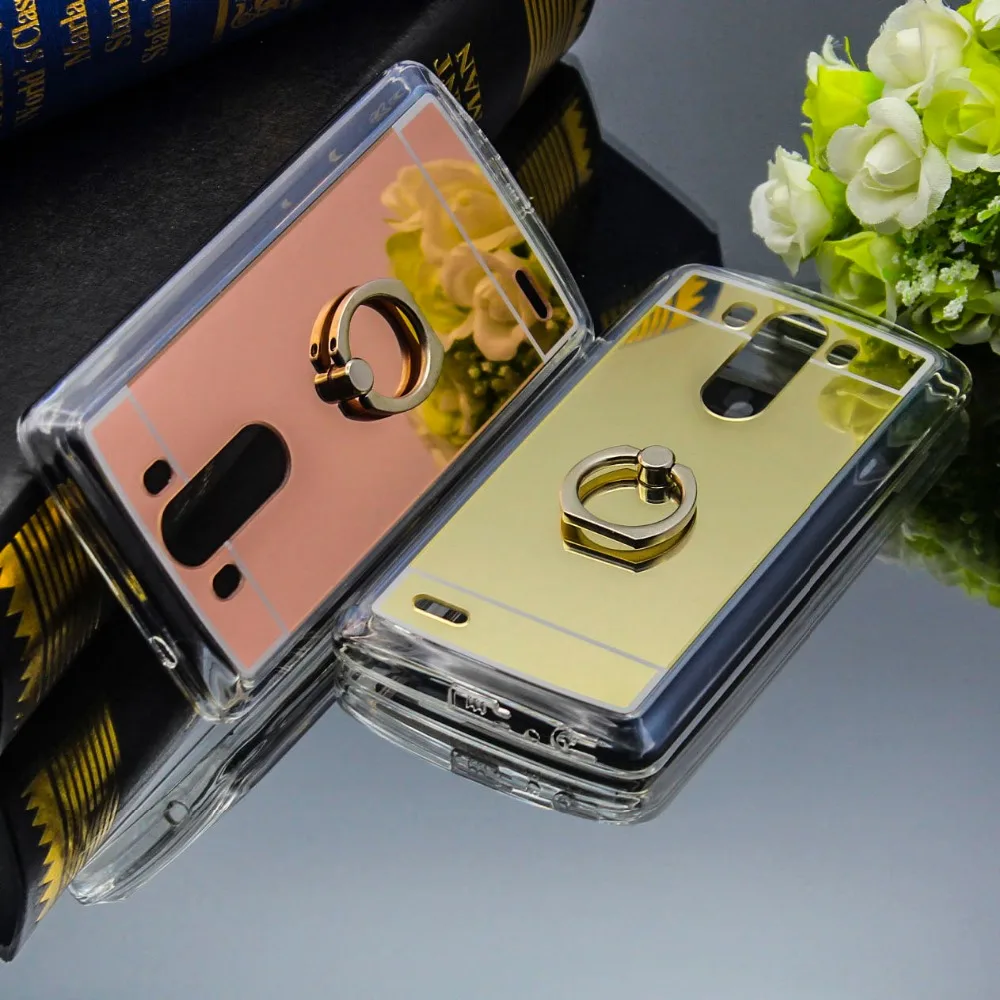 Роскошная мягкая задняя крышка для TPU LG V10 V20 G3 G4 G5 G6 Зеркало чехол телефона кольцо