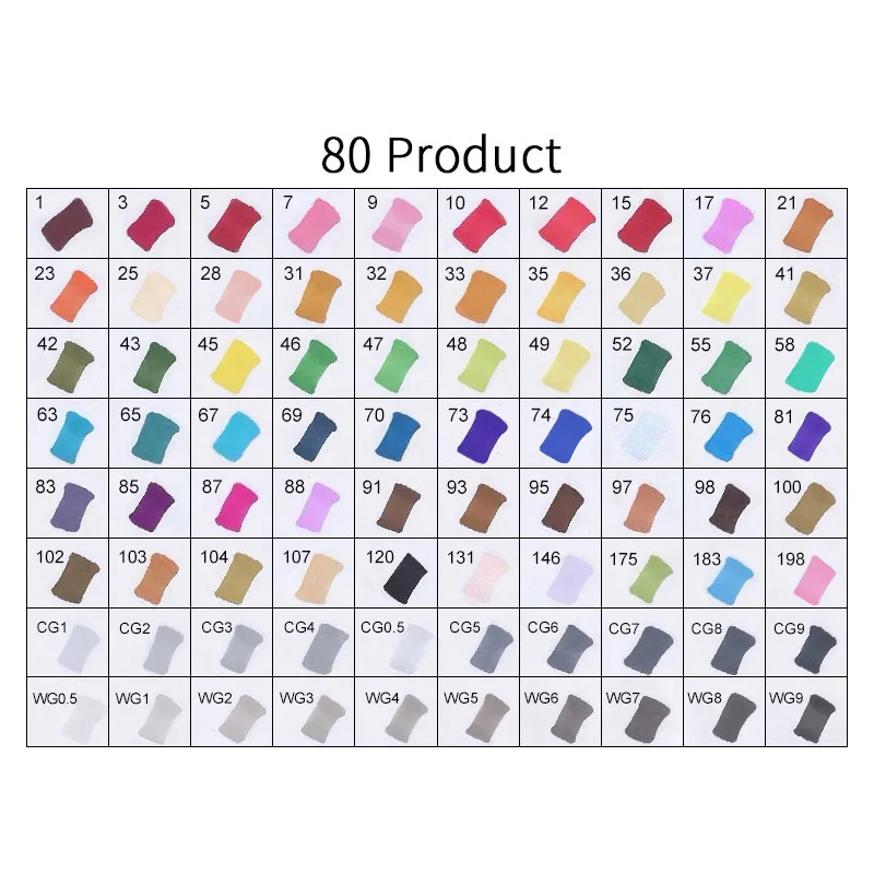 80PRODUCT TOUCHFIVE 12/24/30/40/60/80/108/168 Цвета маркер для рисования на спиртовой основе кисть манга рисунок с двойной головкой маркеры товары для рукоделия - Цвет: 80PRODUCT